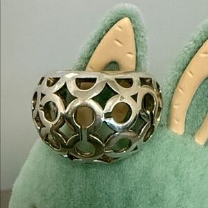 Coach Vintage Sterling Silver Dome Ring Sz 6 With COA